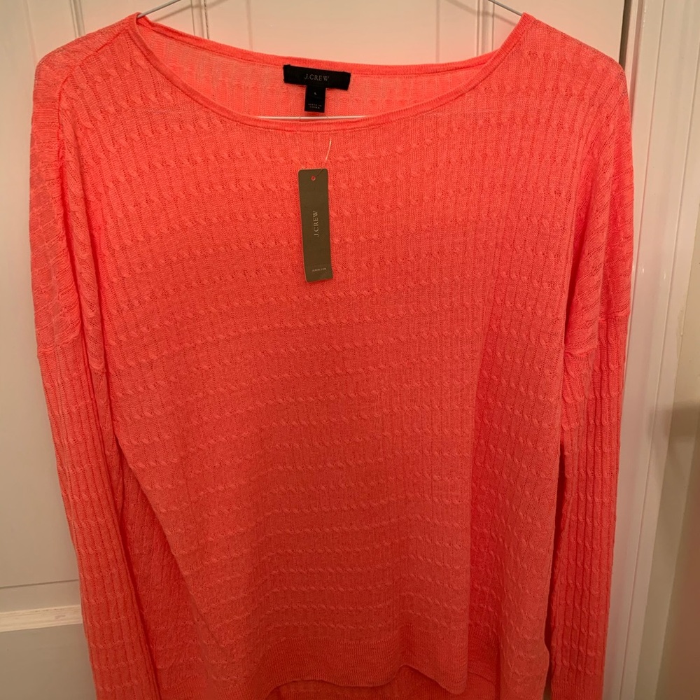 *NWT* J. Crew Coral Cable-knit Sweater